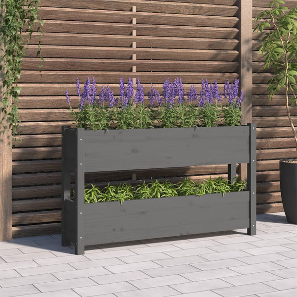 Grauer Blumenkasten Anci 112x25x66cm (Kiefer)