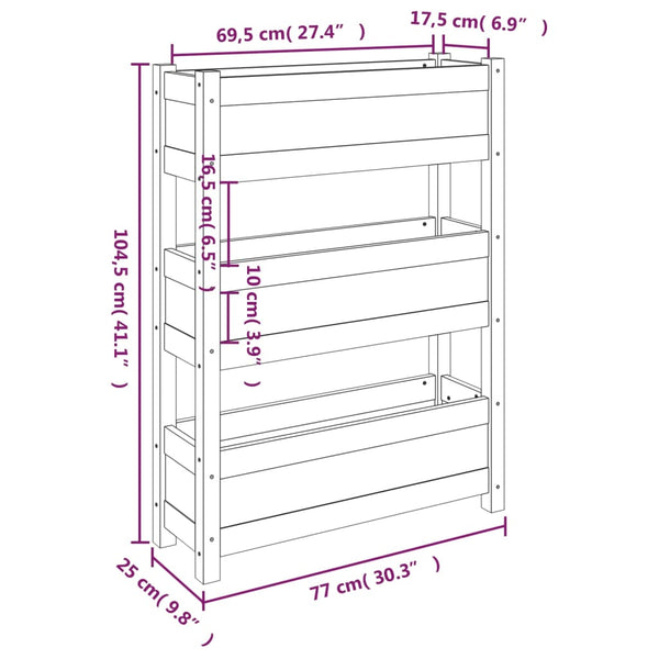 Blumenkasten Anci 77x25x104,5cm (Kiefer)