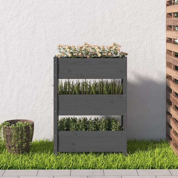 Grauer Blumenkasten Anci 77x25x104,5cm (Kiefer)
