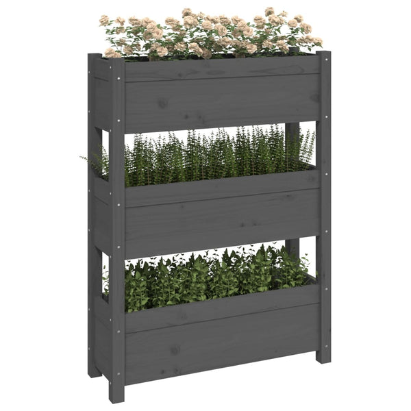 Grauer Blumenkasten Anci 77x25x104,5cm (Kiefer)