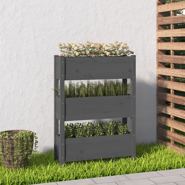Grauer Blumenkasten Anci 77x25x104,5cm (Kiefer)