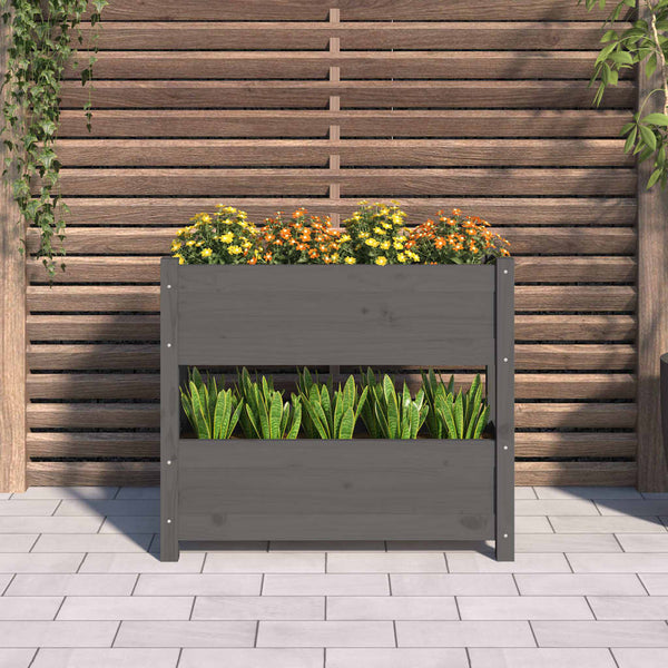 Grauer Blumenkasten Anci 77x25x66cm (Kiefer)