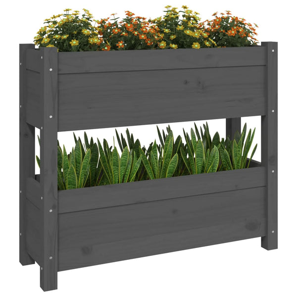 Grauer Blumenkasten Anci 77x25x66cm (Kiefer)