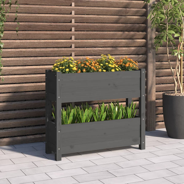 Grauer Blumenkasten Anci 77x25x66cm (Kiefer)
