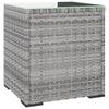 Grauer Beistelltisch Malos 40x37x40,5cm (Polyrattan und gehärtetes Glas)