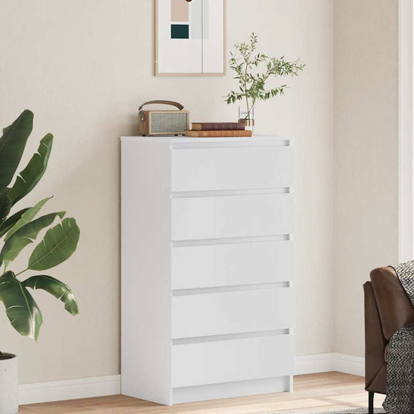 Weißer Schubladenschrank Panaiti 60x36x103cm (Holz)
