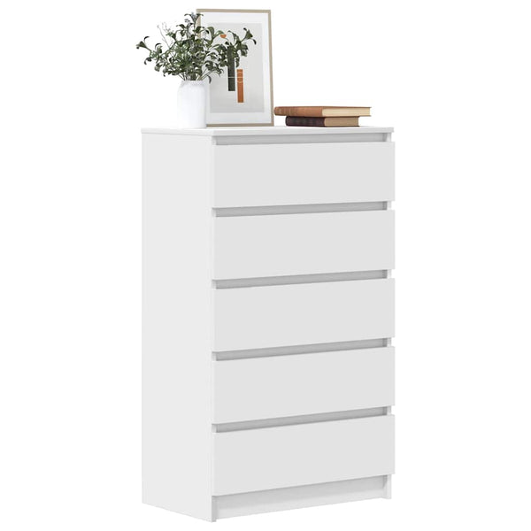 Weißer Schubladenschrank Panaiti 60x36x103cm (Holz)