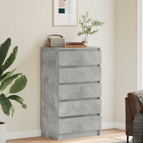 Betongraue Kommode Panaiti 60x36x103cm (Holz)