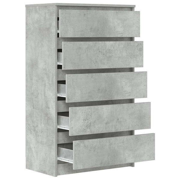 Betongraue Kommode Panaiti 60x36x103cm (Holz)