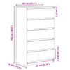 Betongraue Kommode Panaiti 60x36x103cm (Holz)