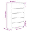 Graue Kommode Panaiti 60x36x103cm (Holz)