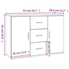 Weißes Sideboard Ra 91x29,5x65cm (Holz)