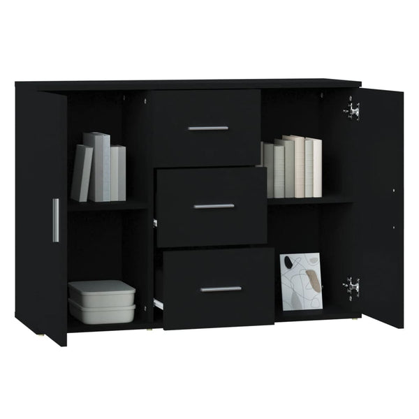 Schwarzes Sideboard Ra 91x29,5x65cm (Holz)