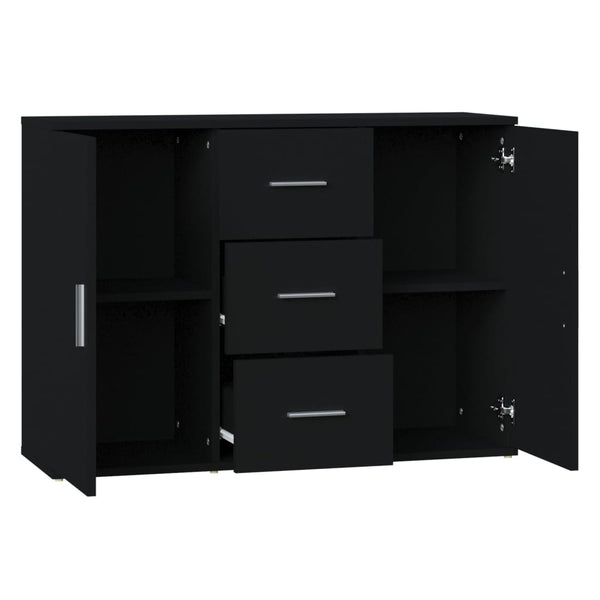 Schwarzes Sideboard Ra 91x29,5x65cm (Holz)
