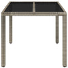 Grauer Gartentisch Gero 90x90x75cm (mit Glasplatte Polyrattan)