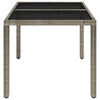 Grauer Gartentisch Gero 90x90x75cm (mit Glasplatte Polyrattan)