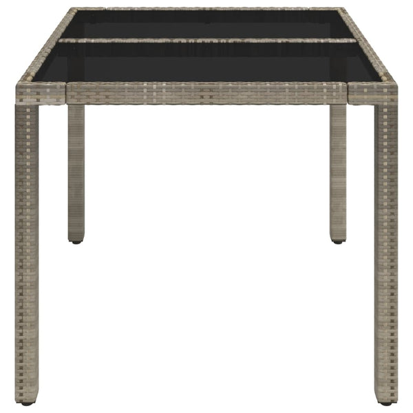 Grauer Gartentisch Gero 90x90x75cm (mit Glasplatte Polyrattan)