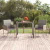 Grauer Gartentisch Gero 90x90x75cm (mit Glasplatte Polyrattan)