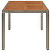 Grauer Gartentisch mit Holzplatte Gero 90x90x75cm (Polyrattan)