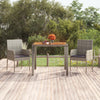 Grauer Gartentisch mit Holzplatte Gero 90x90x75cm (Polyrattan)