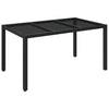 Schwarzer Gartentisch Gero 150x90x75cm (Polyrattan)