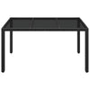 Schwarzer Gartentisch Gero 150x90x75cm (Polyrattan)