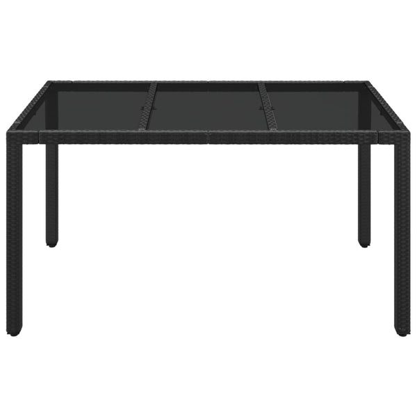 Schwarzer Gartentisch Gero 150x90x75cm (Polyrattan)