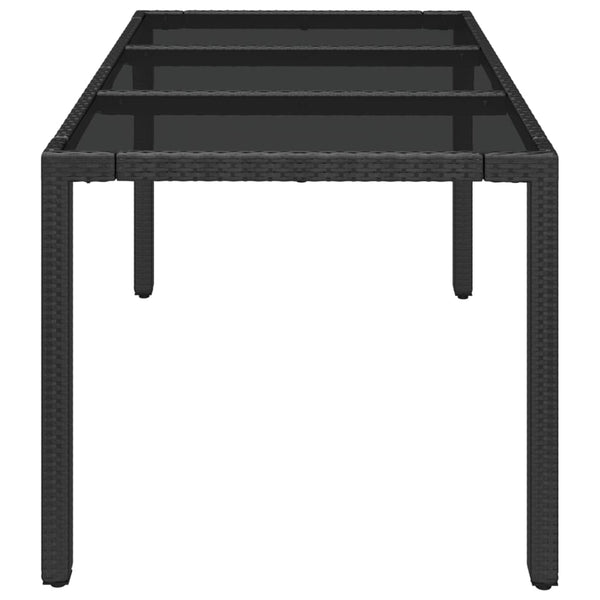 Schwarzer Gartentisch Gero 150x90x75cm (Polyrattan)