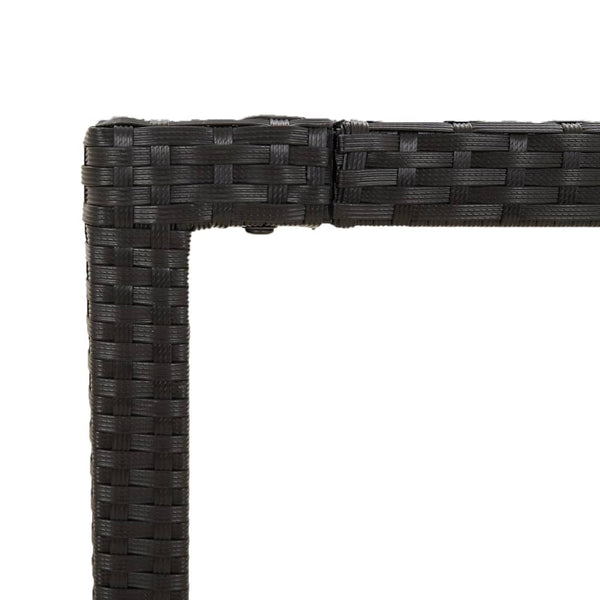Schwarzer Gartentisch Gero 150x90x75cm (Polyrattan)