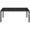 Schwarzer Gartentisch mit Glasplatte Gero 190x90x75cm (Polyrattan)