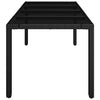 Schwarzer Gartentisch mit Glasplatte Gero 190x90x75cm (Polyrattan)