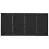 Schwarzer Gartentisch mit Glasplatte Gero 190x90x75cm (Polyrattan)