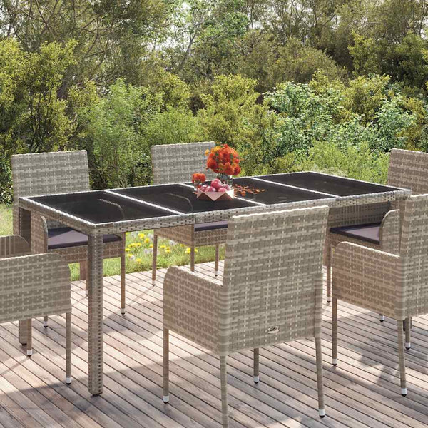 Gartentisch Gero grau 190x90x75cm (Polyrattan)