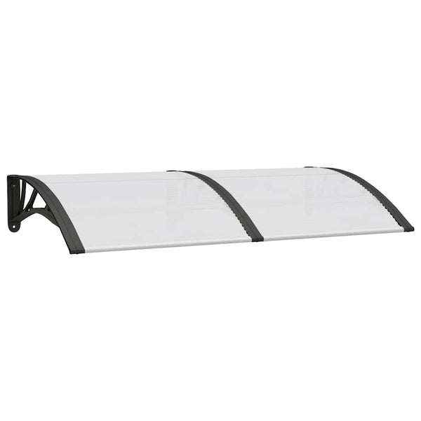Schwarzes und transparentes Vordach Morgovan 150x75cm (Polycarbonat)