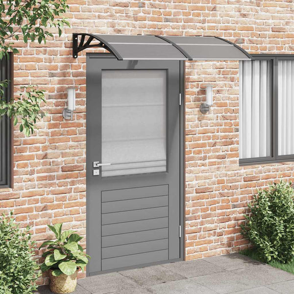Schwarzes Türvordach Morgovan 150x75cm (Polycarbonat)