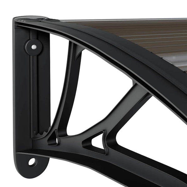 Vordach Morgovan 300x75cm schwarz (Polycarbonat)