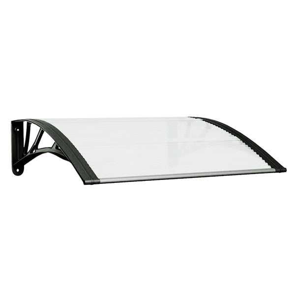 Schwarzes und transparentes Türvordach Morgovan 80x75cm (Polycarbonat)