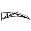 Schwarzes und transparentes Türvordach Morgovan 80x75cm (Polycarbonat)