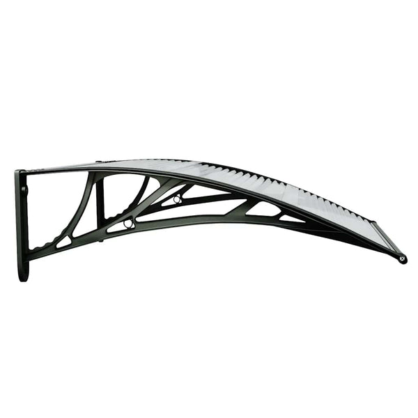 Schwarzes und transparentes Türvordach Morgovan 80x75cm (Polycarbonat)