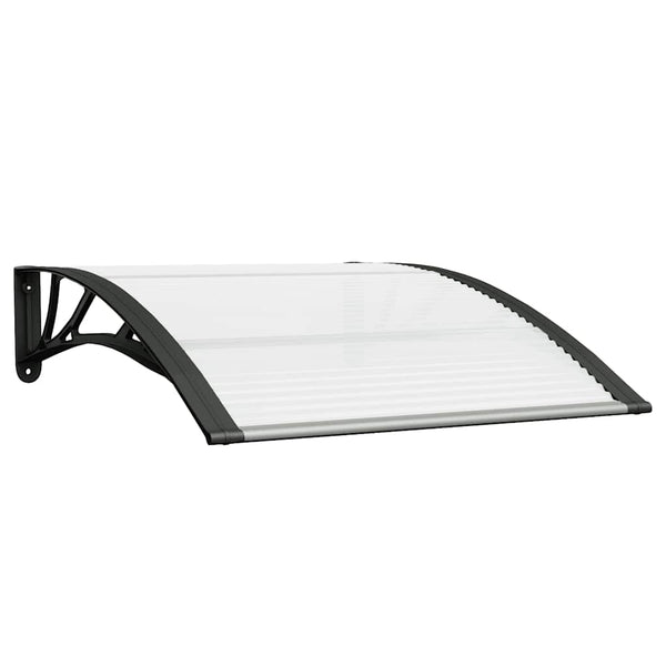 Schwarzes und transparentes Türvordach Morgovan 100x75cm (Polycarbonat)