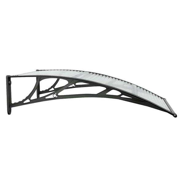 Schwarzes und transparentes Türvordach Morgovan 100x75cm (Polycarbonat)