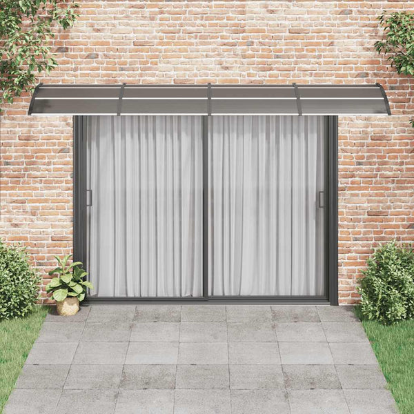 Schwarzes Türvordach Morgovan 400x75cm (Polycarbonat)