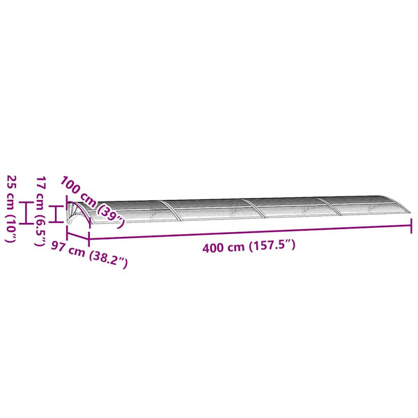Musta Maruleta ovikatos 400x100 cm (polykarbonaatti)