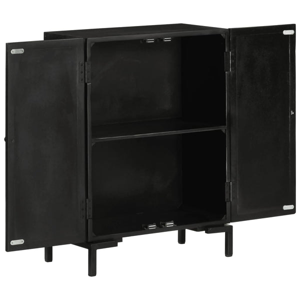 Schwarzes Sideboard Romie 55x30x77cm (Mangoholz und Eisen)