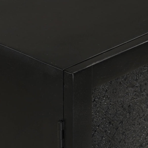 Schwarzes Sideboard Romie 55x30x77cm (Mangoholz und Eisen)