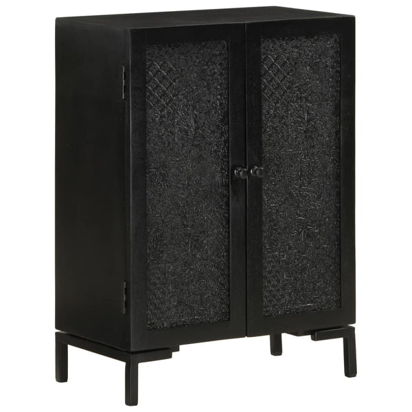 Schwarzes Sideboard Romie 55x30x77cm (Mangoholz und Eisen)