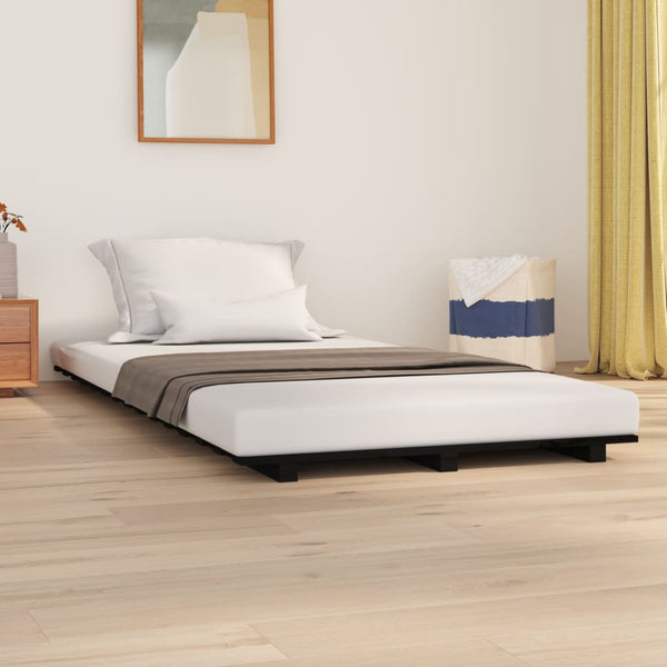 Bettgestell Eredvin Schwarz 90x190cm (Kiefer)