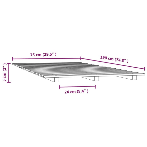 Bettgestell Eredvin 75x190cm (Kiefer)