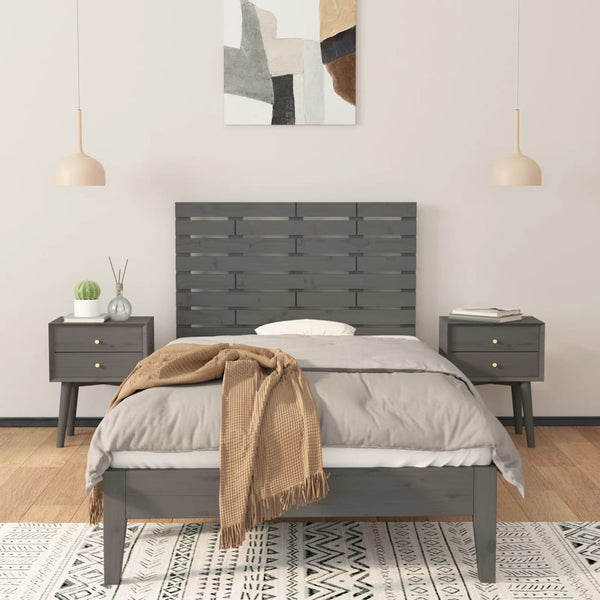 Graues Bettkopfteil für die Wand Ghadir 106x3x63cm (Kiefer)