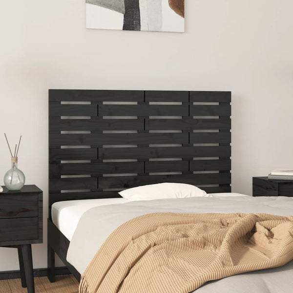 Schwarzes Kopfteil für die Wand Ghadir 106x3x63cm (Kiefer)
